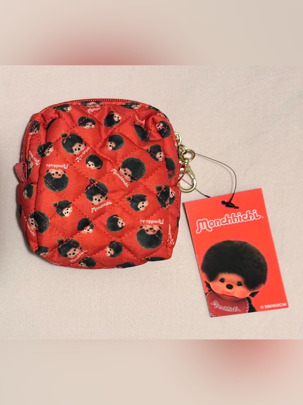 NWT Monchhichi Mini Quilted Dopp Kit
Pouch Keychain Red OS - Picture 4 of 4